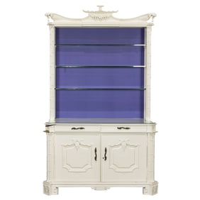 An Ann Getty designed Chinoiserie open cabinet on chest