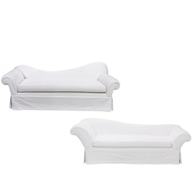 A pair of contemporary recamiers or chaise lounges