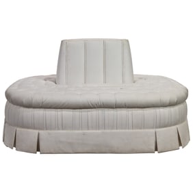 A white upholstered foyer sofa