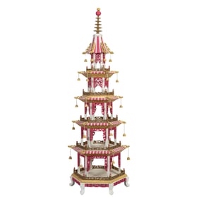 A Chinoiserie painted five tier pagoda likely Ann Getty designed