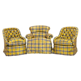 A group of three custom chairs