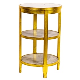 A contemporary burnished gilt side table