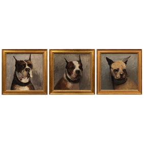 Three Dog Portraits, Continental School (20th century)