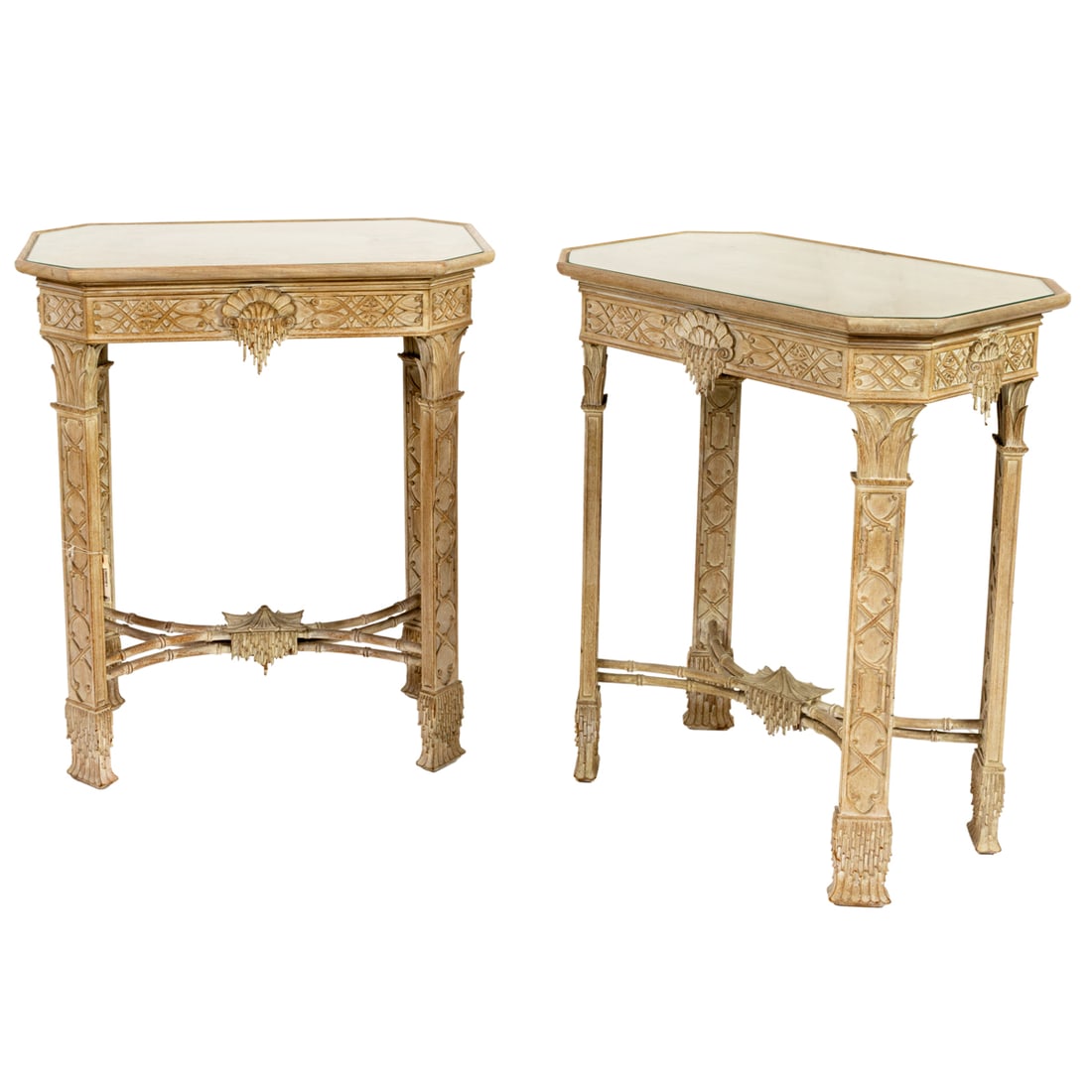A tall pair of side tables in the Chippendale taste (1 of 6)