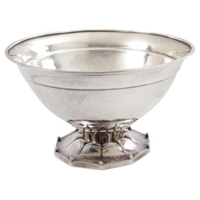 A George Jensen sterling footed bowl, #424