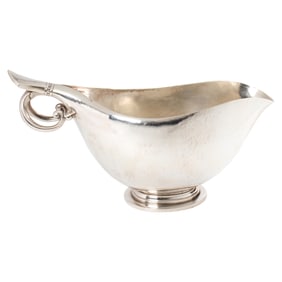 A Georg Jensen sterling sauce boat