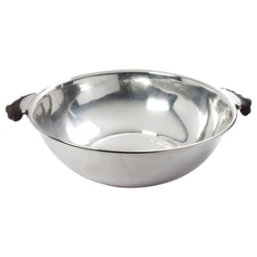 A George Jensen sterling bowl with ebony handles