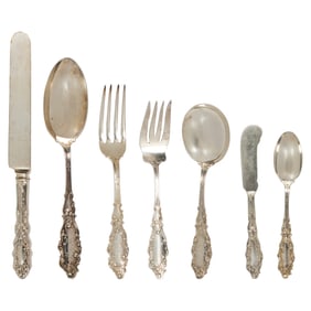 A partial Gorham and Co. sterling flatware service in the Luxembourg pattern