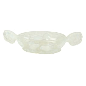 A Verlys Art Deco opalescent glass center bowl