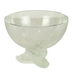 A Lalique glass Igor pedestal bowl