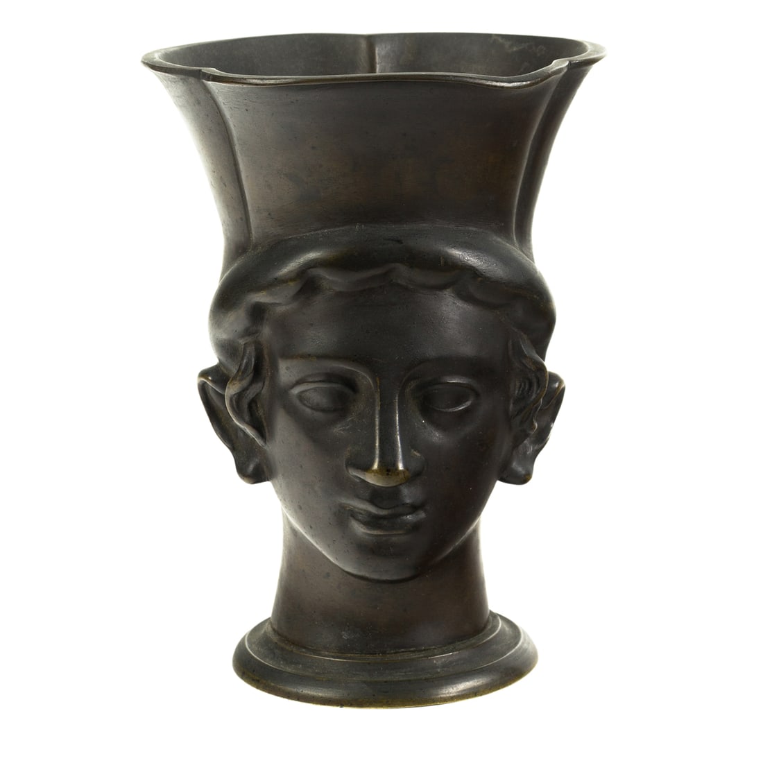A Grand Tour patinated bronze  libation cup in the Etruscan taste (1 of 3)