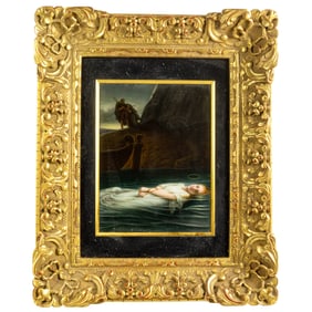 A Continental porcelain plaque: La Jeune Martyre after Paul Delaroche