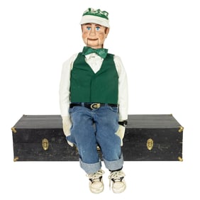 A vintage professional ventriloquism dummy named "Terry-Bull"