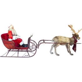 A Victorian paint decorated Mclaughlin carriage sleigh with yoke circa 1880