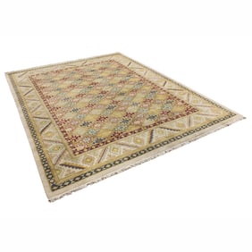 A handmade wool Indian carpet