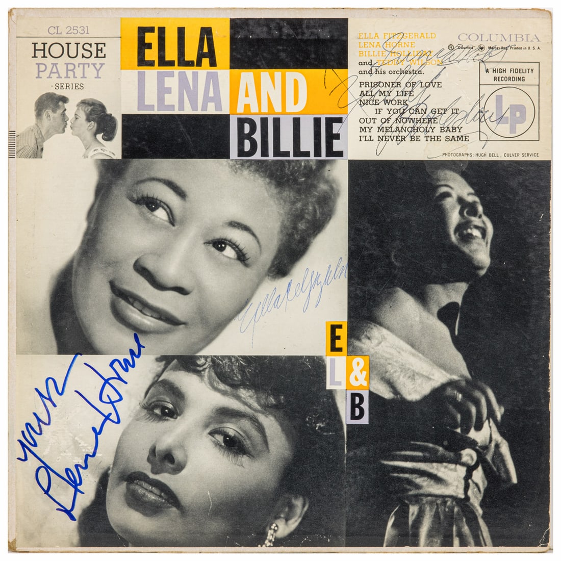 A Billie Holiday, Ella Fitzgerald and Lena Horne signed Columbia Records House Party Series 'Ella, (1 of 7)