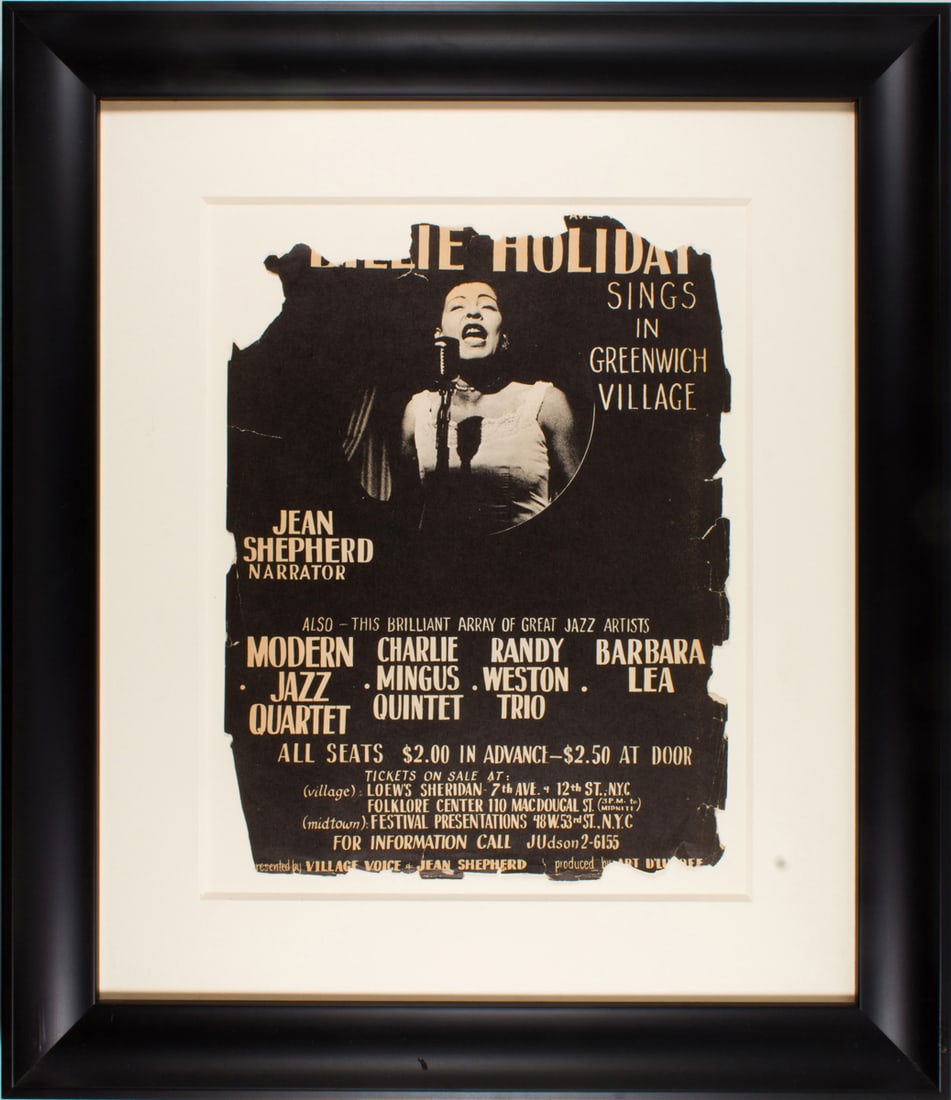 A 'Billie Holiday Sings in Greenwich Village', NY large handbill (1 of 1)