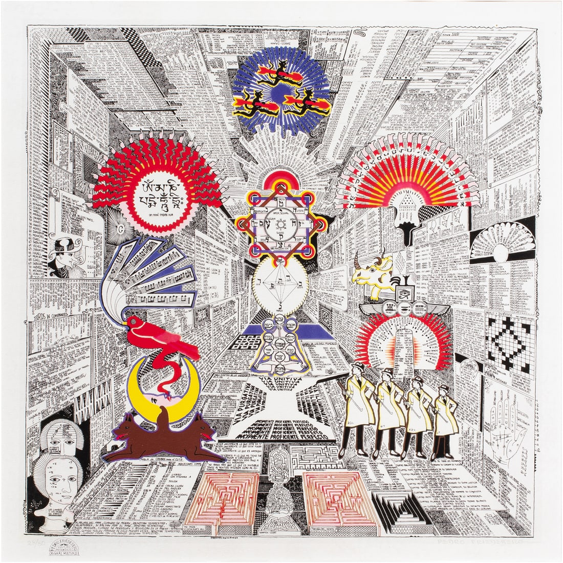 Print, Pedro Friedeberg: Pedro Friedeberg (Mexican, b. 1936), "Hagalo Y Diviertase," digital serigraph, pencil signed lower right, edition 28/50, stamped lower left, overall (with frame): 34.5?h x 34.5?w