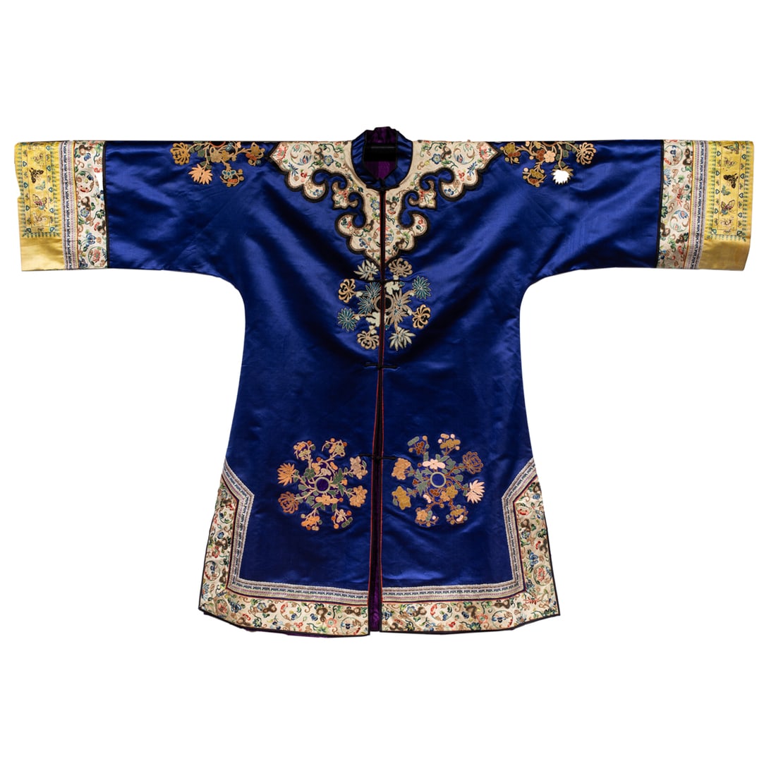 A Chinese embroidered blue-ground jacket (1 of 3)