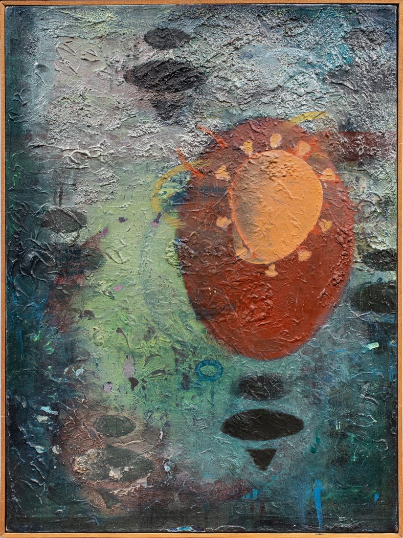 Painting, Greg Berman: Greg Berman (American, 20th century), Abstract, oil on canvas, signed and dated verso, overall (with frame): 25.25?h x 19"w