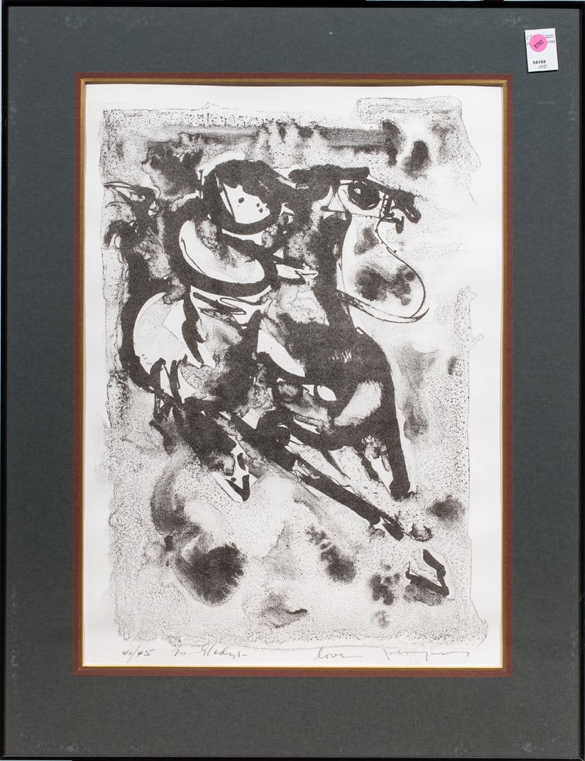 Print, Manner of Willem de Kooning: Manner of Willem de Kooning (Dutch/American, 1904-1997), "Love," photocopy print, pencil signed indistinctly lower right, titled lower center, inscribed lower left, edition 40/45, overall (with frame)
