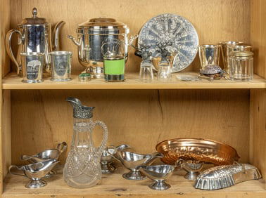 A group of mainly silverplate items