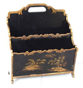 A Chinoiserie decorated magazine stand