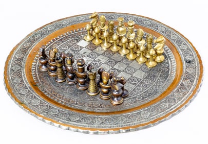 A Persian mixed metal chess board