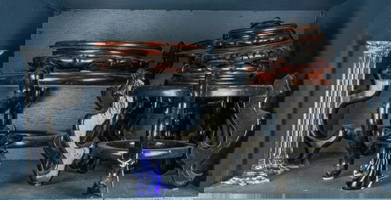 A group of Chinese wood stands