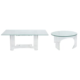Two Post-Modern glass and acrylic coffee tables