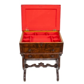 An American Empire mahogany sewing table