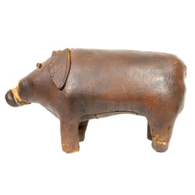 An English leather standing pig foot rest