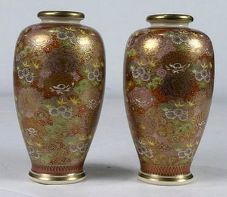 A pair of small Satsuma vases