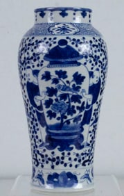 A Chinese blue and white vase