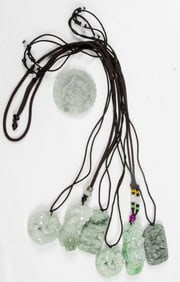 (lot of 7) Chinese jadeite pendants