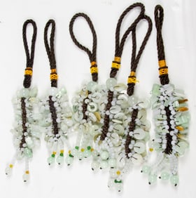Six strands of Chinese jadeite beads