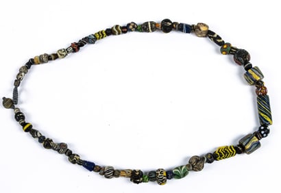 Glass trade bead necklace