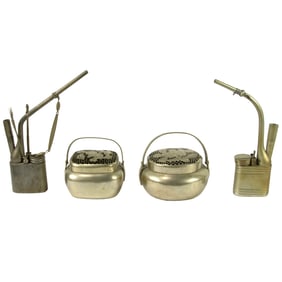 (lot of 4) Chinese brass objects