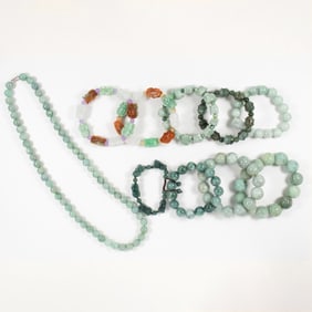 A group of jadeite beads