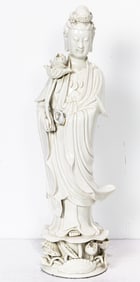 A Chinese blanc-de-chine figure of Guanyin