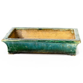 A Chinese green lead glazed planter