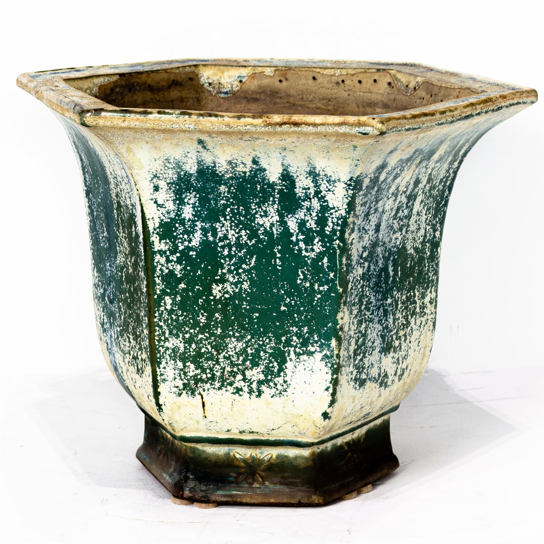 A Chinese glazed hexogonal planter (1 of 1)