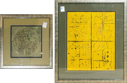 (lot of 2) Cheung Yee (born 1936) color lithographs