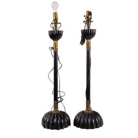A pair of Japanese lacquered lamps