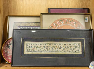 A group of Chinese embroidered textiles