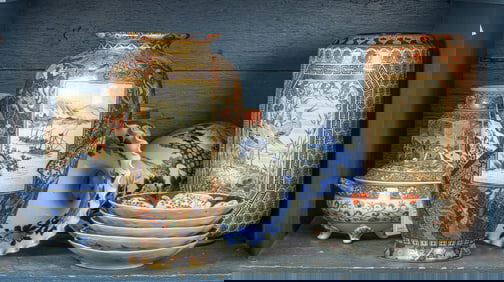 A group of Japanese porcelain articles