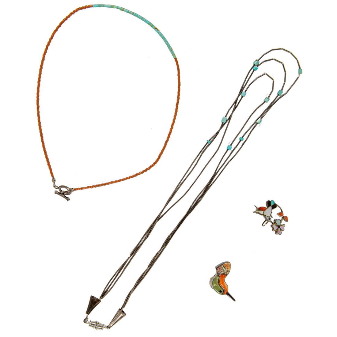 A group of Native American hardstone and silver jewelry (1 of 1)