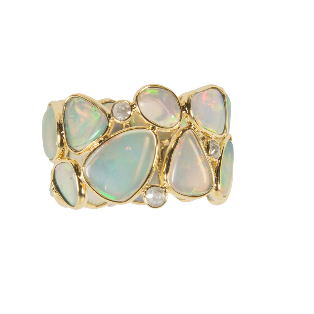 An opal, diamond, and 18k gold ring (1 of 1)