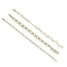 Three 14k gold chains