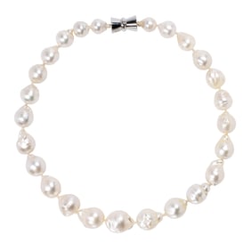 Two baroque cultured pearl necklaces